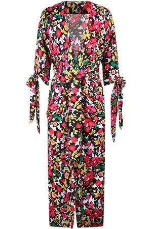 The Attico Femme, Robes, Multicolore, Taille: 38 FR Robe Imprimée Florale Col en V