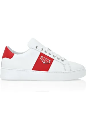 Philipp Plein Homme, Chaussures, Blanc, Taille: 42 EU Baskets Basses Emblème