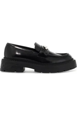 Jimmy Choo Femme, Chaussures, Noir, Taille: 40 EU Mocassins en cuir à chaîne diamantée