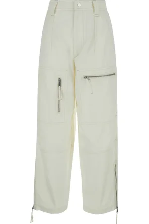 Isabel Marant Femme, Pantalons, Blanc, Taille: 40 FR Kelvin Wide Pantalons