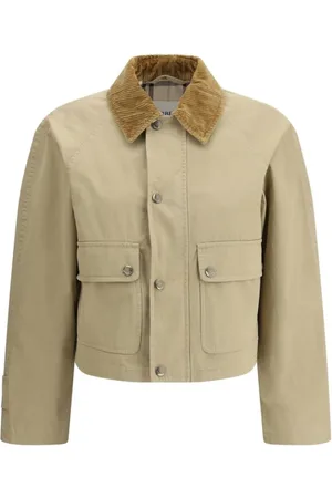 Burberry Femme, Vestes, , Taille: 36 FR Veste Élégante avec Col en Velours Côtelé et Poches Pratiques