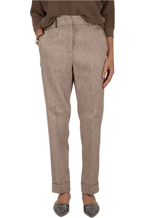PESERICO SIGN Femme, Pantalons, , Taille: 38 FR Pantalon Large en Lin Mélangé