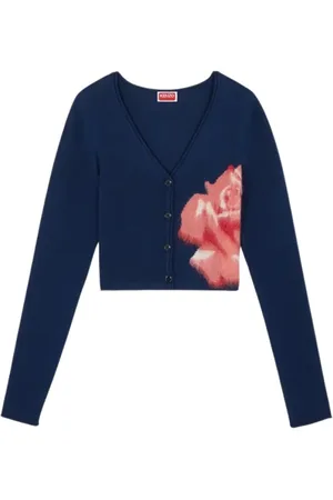 Kenzo Femme, Pulls, Bleu, Taille: 38 FR Cardigan Court