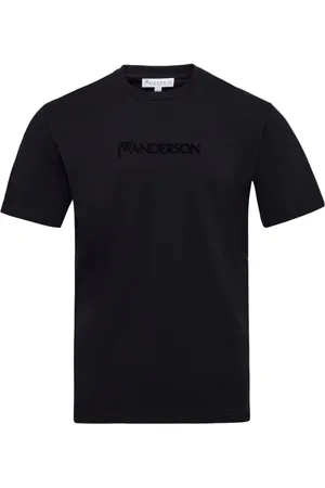 J.W.Anderson Homme, Tops, Noir, Taille: L T-shirt avec Broderie Logo