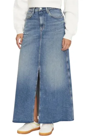 Tommy Hilfiger Femme, Jupes, Bleu, Taille: 38 FR Jupe en jean avec fermeture éclair