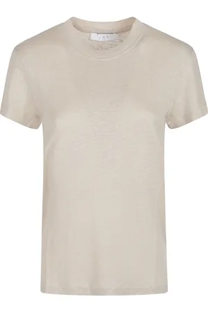 IRO Femme, Tops, Brun, Taille: 38 FR T-shirt en lin à col rond Third