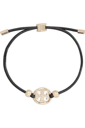 Tory Burch Femme, Accessoires, Noir, Taille: ONE Size Bracelet en cuir avec logo en métal