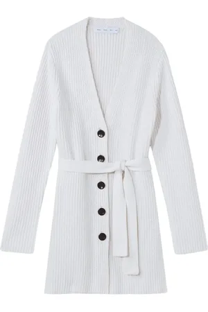 Proenza Schouler Femme, Pulls, Blanc, Taille: 40 FR Pull en coton côtelé à boutons
