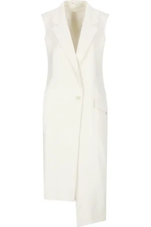 Y-3 Femme, Vestes, Blanc, Taille: 36 FR Robe sans manches en lin mélangé blanc