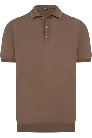 Kiton Homme, Tops, Brun, Taille: S Polo Doux en Coton Égyptien