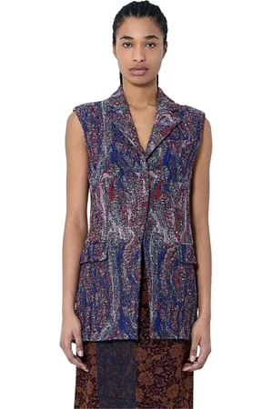 DRIES VAN NOTEN Femme, Vestes, Violet, Taille: 38 FR Gilet structuré sur mesure