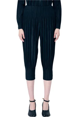 Issey Miyake Femme, Pantalons, Noir, Taille: 40 FR Pantalon Cropped Plissé