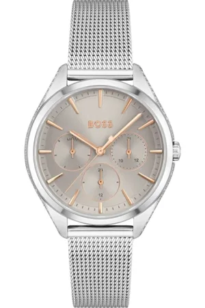 HUGO BOSS Femme, Accessoires, Gris, Taille: ONE Size Montre Femme Acier Inoxydable Grise