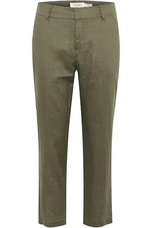 Part Two Femme, Pantalons, Vert, Taille: 40 FR Élégant Pantalon en Lin