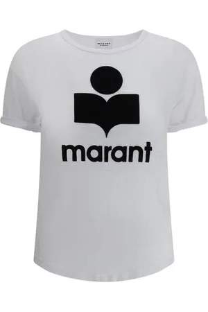 Isabel Marant Femme, Tops, Blanc, Taille: 42 FR T-shirt Maxi Logo à Manches Reversées