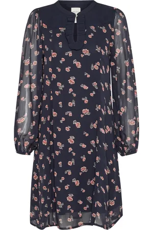 Part Two Femme, Robes, Multicolore, Taille: 36 FR Robe Mini Marine à Fleurs Floutées