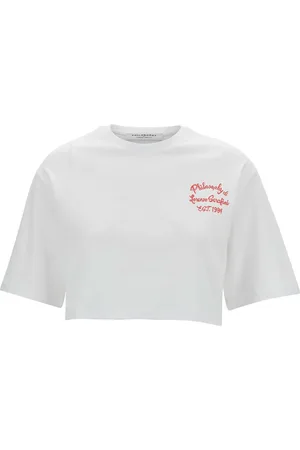 Serafini Femme, Tops, Blanc, Taille: 36 FR T-shirt Blanc Imprimé Logo
