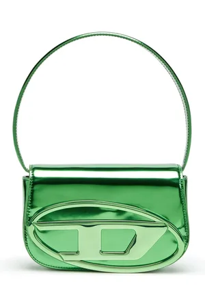 Diesel Femme, Sacs, Vert, Taille: ONE Size Sac bandoulière en cuir monogrammé avec rabat