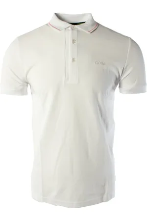 HUGO BOSS Homme, Tops, Blanc, Taille: L Polo Blanc Slim Fit en Coton