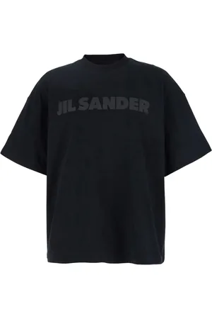 Jil Sander Homme, Tops, Noir, Taille: S T-shirt ras du cou avec logo imprimé