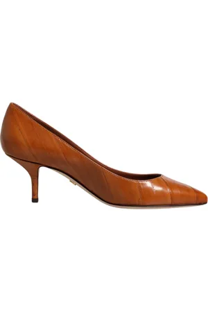Dolce & Gabbana Femme, Chaussures, Brun, Taille: 36 EU Escarpins à talons hauts en cuir marron