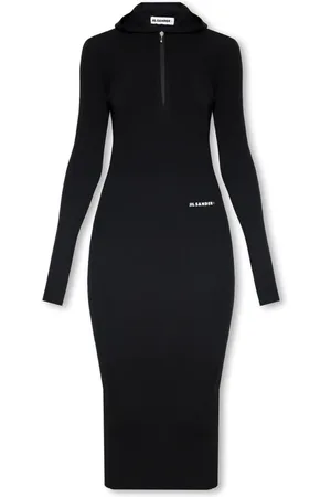 Jil Sander Femme, Robes, Noir, Taille: 38 FR Robe Pull à Capuche