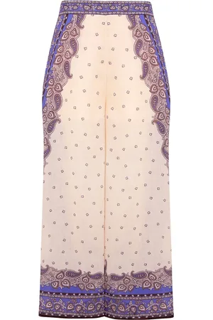 ZIMMERMANN Femme, Pantalons, Multicolore, Taille: 36 FR Pantalon Large Maxine
