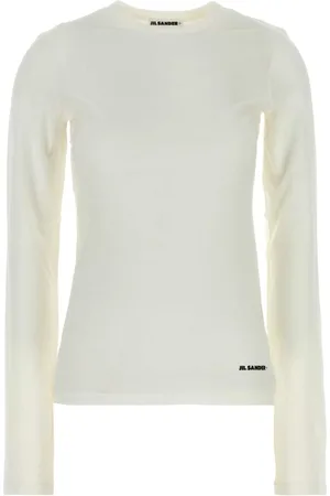 Jil Sander Femme, Tops, Blanc, Taille: 36 FR T-shirt Classique Blanc en Coton