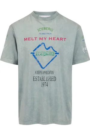 Iceberg Homme, Tops, Vert, Taille: 2XL T-shirt en jersey de coton vert menthe coupe décontractée