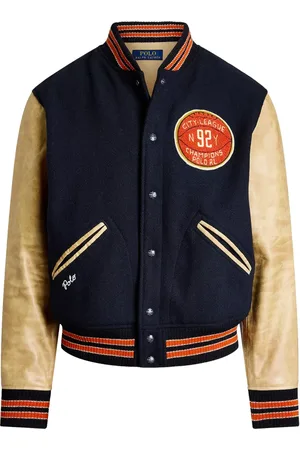 Ralph Lauren Homme, Vestes, Multicolore, Taille: S Veste en cuir et laine d`inspiration universitaire vintage