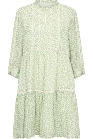 Part Two Femme, Robes, Vert, Taille: 44 FR Robe Fleurie Mini à Carreaux Verte