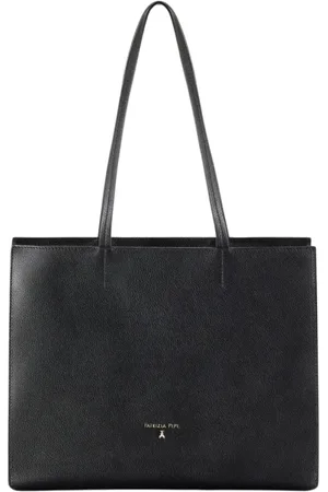 Patrizia Pepe Femme, Sacs, Noir, Taille: ONE Size Sac shopping minimaliste en cuir noir
