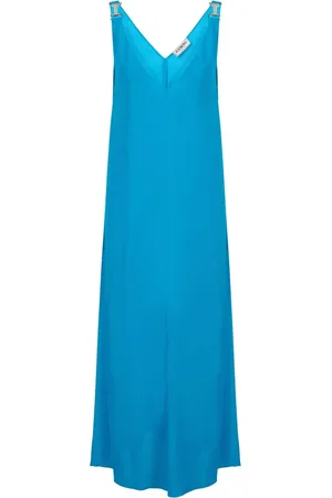 Iceberg Femme, Robes, Bleu, Taille: 42 FR Robe bleu cobalt en crêpe de Chine avec détails élégants