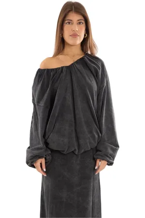 Diesel Femme, Blouses et Chemises, Gris, Taille: 38 FR SweaT-shirt Lavé dans le Style F-Indy