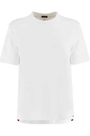 Kiton Femme, Tops, Blanc, Taille: 42 FR T-shirt ras du cou en coton