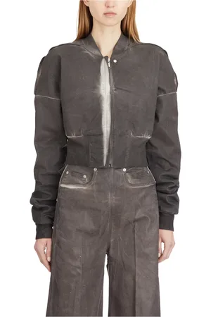 Rick Owens Femme, Vestes, Brun, Taille: 40 FR Denim Cropped Flight Jacket
