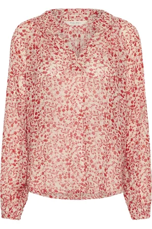 Part Two Femme, Blouses et Chemises, Rouge, Taille: 48 FR Chemisier Mini Fleurs Rouge Mars