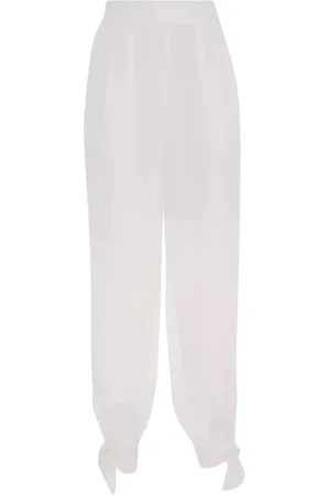 ZIMMERMANN Femme, Pantalons, Blanc, Taille: 42 FR Pantalon Harem en Lin