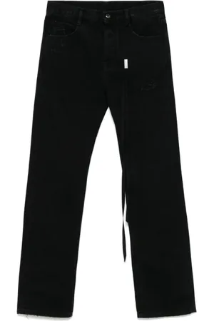 ANN DEMEULEMEESTER Homme, Jeans, Noir, Taille: W34 Jeans Noirs Ripped avec Style Classique
