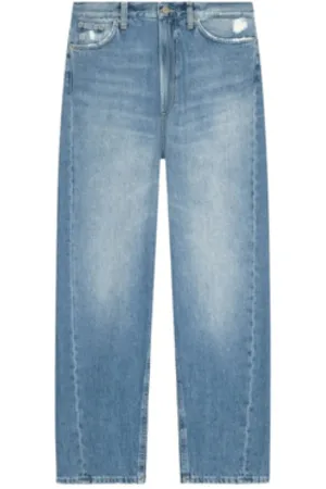 Dondup Femme, Jeans, Bleu, Taille: W31 Jean Denim Taille Haute et Déchiré