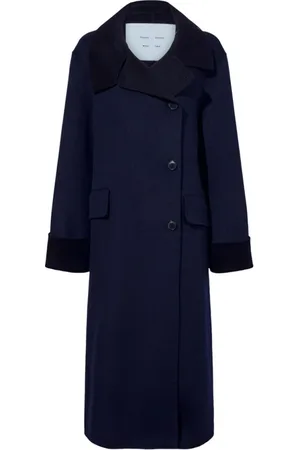 Proenza Schouler Femme, Manteaux, Bleu, Taille: 36 FR Manteau Melton à Rayures