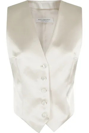 Serafini Femme, Vestes, Blanc, Taille: 36 FR Gilet Élégant