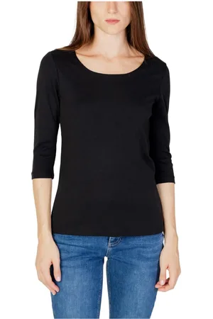 Street one Femme, Tops, Noir, Taille: 40 FR T-shirt noir à manches 3/4 et col rond