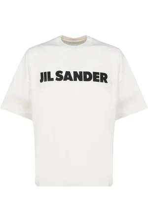 Jil Sander Homme, Tops, Blanc, Taille: S T-shirt Blanc en Coton à Col Rond