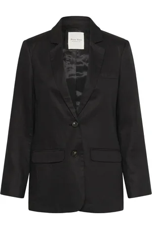 Part Two Femme, Vestes, Noir, Taille: 40 FR Veste en Lin Noir à Col V