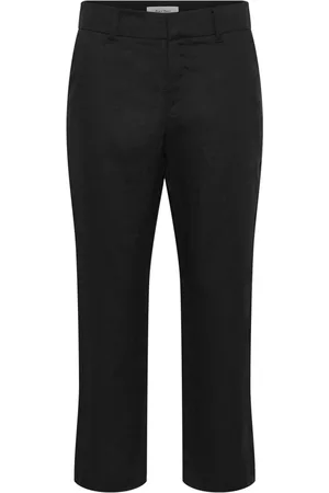 Part Two Femme, Pantalons, Noir, Taille: 42 FR Pantalon Noir en Lin Élégant et de Qualité