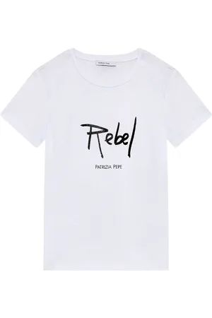 Patrizia Pepe Femme, Tops, Blanc, Taille: 40 FR T-shirt à slogan