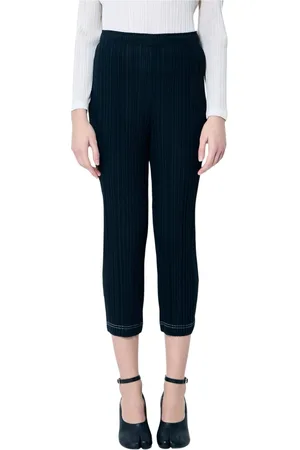 Issey Miyake Femme, Pantalons, Noir, Taille: 46 FR Pantalon Cropped Plissé