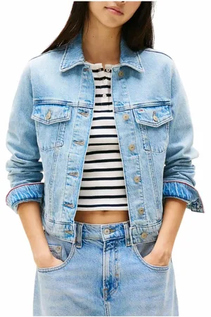Tommy Hilfiger Femme, Vestes, Bleu, Taille: 42 FR Veste en Jean Trucker Classique