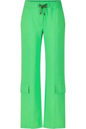Marc Cain Femme, Pantalons, Vert, Taille: 42 FR Pantalon de survêtement cargo à imprimé léopard